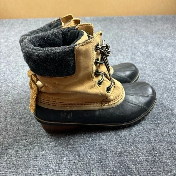 SOREL Women’s Slimpack II Lace Up Winter Snow Boot Tan/Black size: 8 - Picture 2 of 15